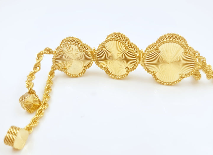 21K Gold Clover Necklace by Saeed Jewelry - Image 3