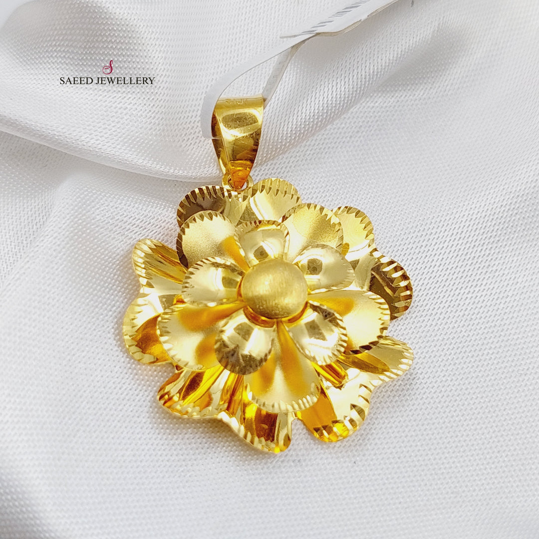 21K Gold Rose Pendant by Saeed Jewelry - Image 1