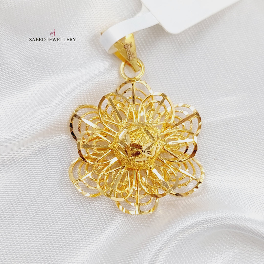 21K Gold Rose Pendant by Saeed Jewelry - Image 1