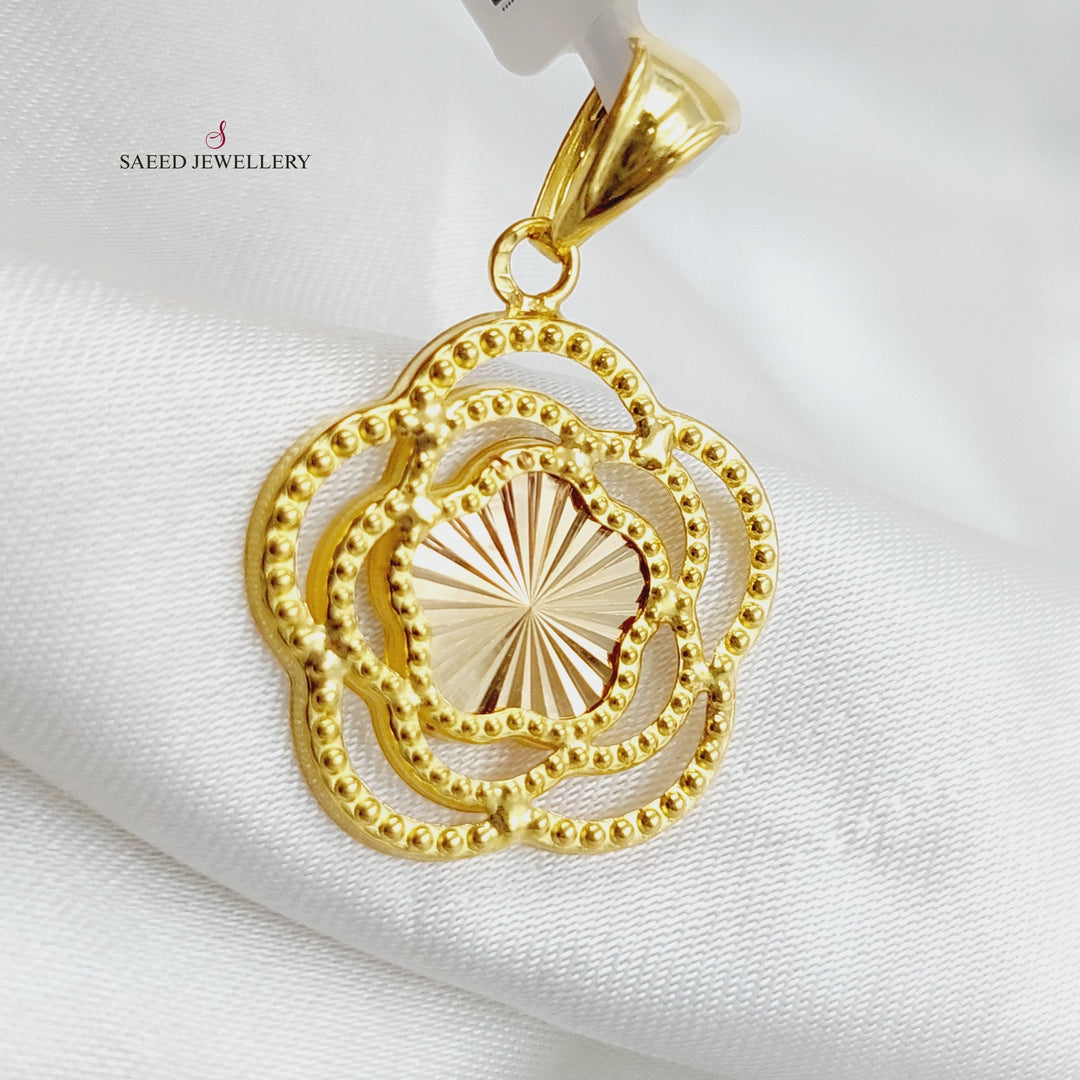 21K Gold 21K Clover Pendant by Saeed Jewelry - Image 3