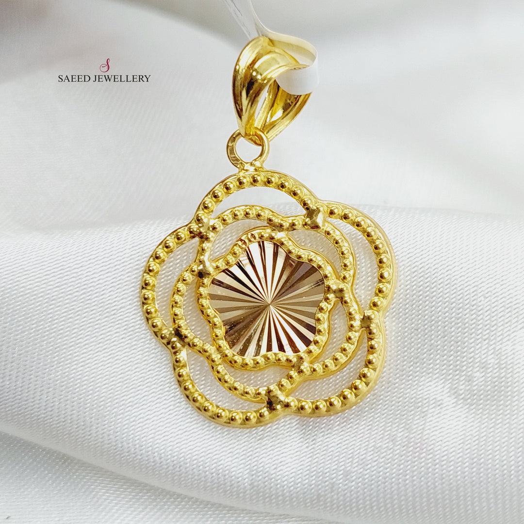 21K Gold 21K Clover Pendant by Saeed Jewelry - Image 4