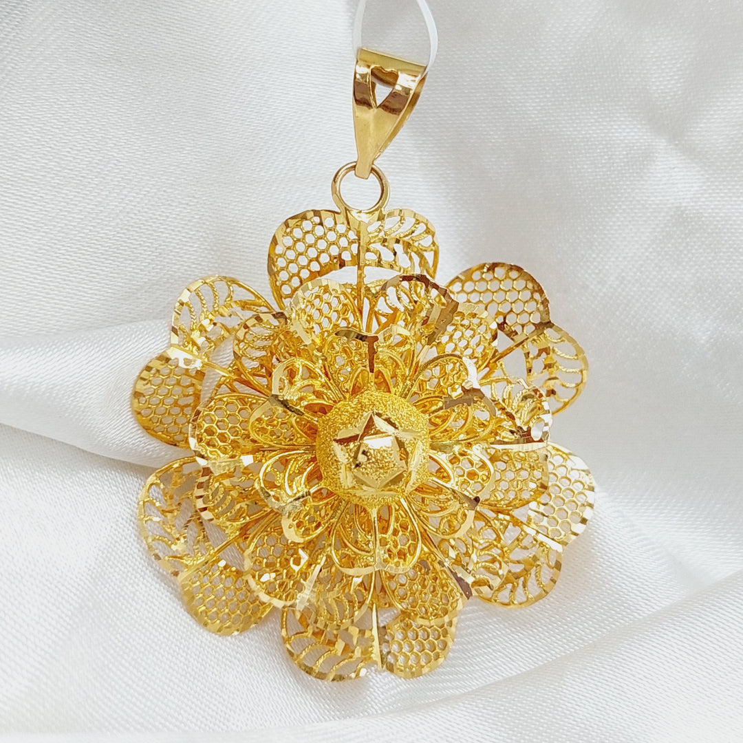 21K Gold Rose Pendant by Saeed Jewelry - Image 3