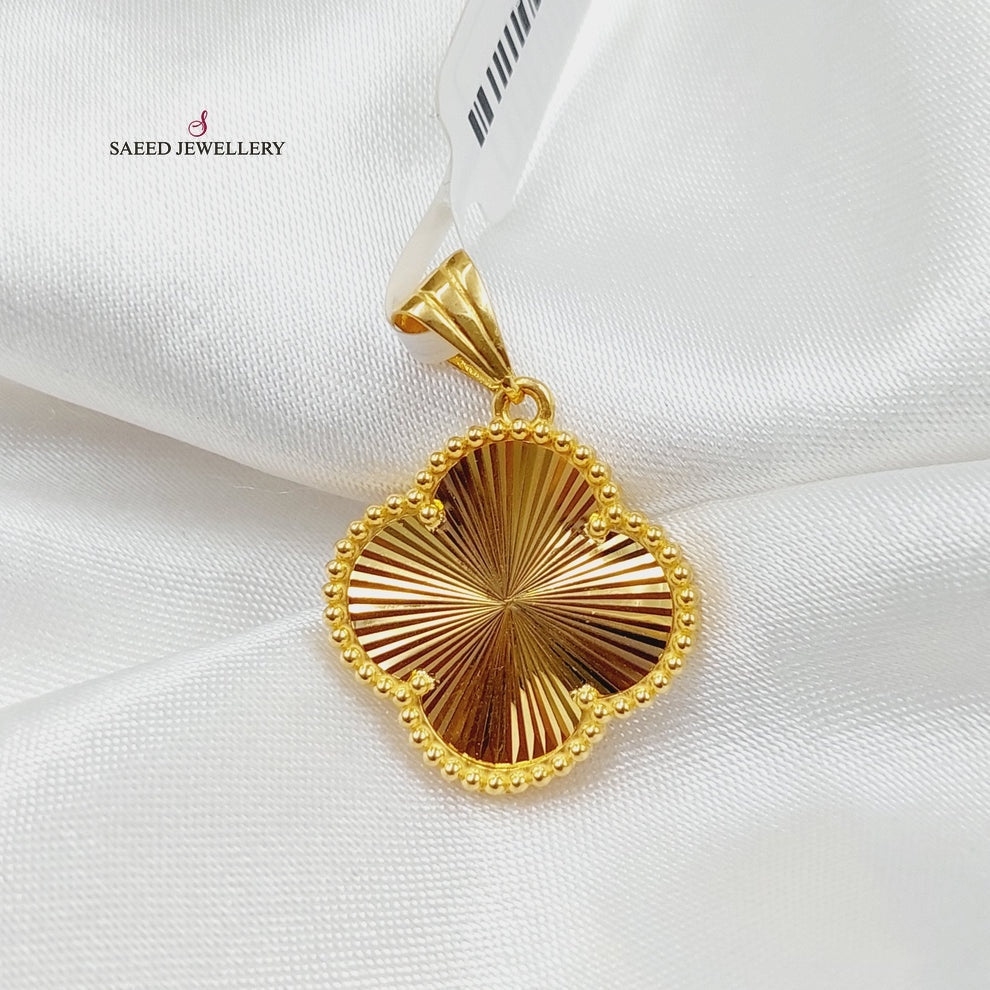 21K Gold 21K Clover Pendant by Saeed Jewelry - Image 9