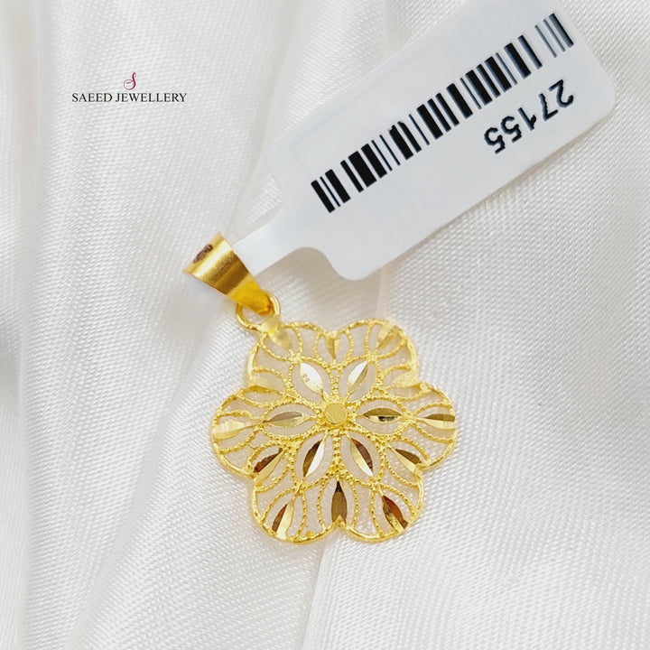 21K Gold Rose Pendant by Saeed Jewelry - Image 4