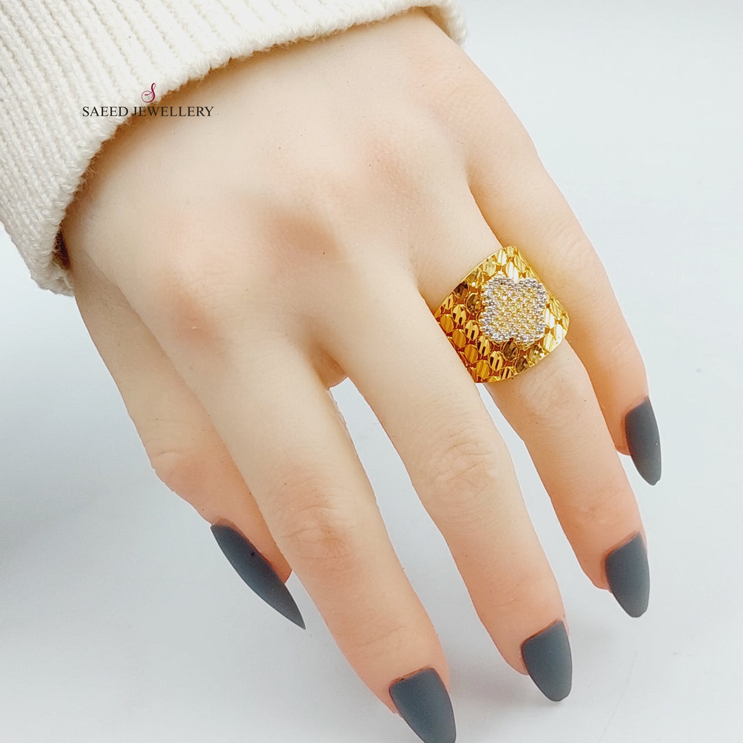 21K Gold 21K Clover Ring by Saeed Jewelry - Image 2