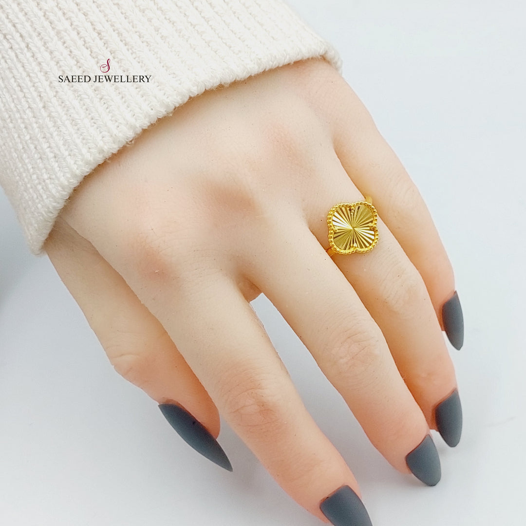 21K Gold 21K Clover Ring by Saeed Jewelry - Image 2