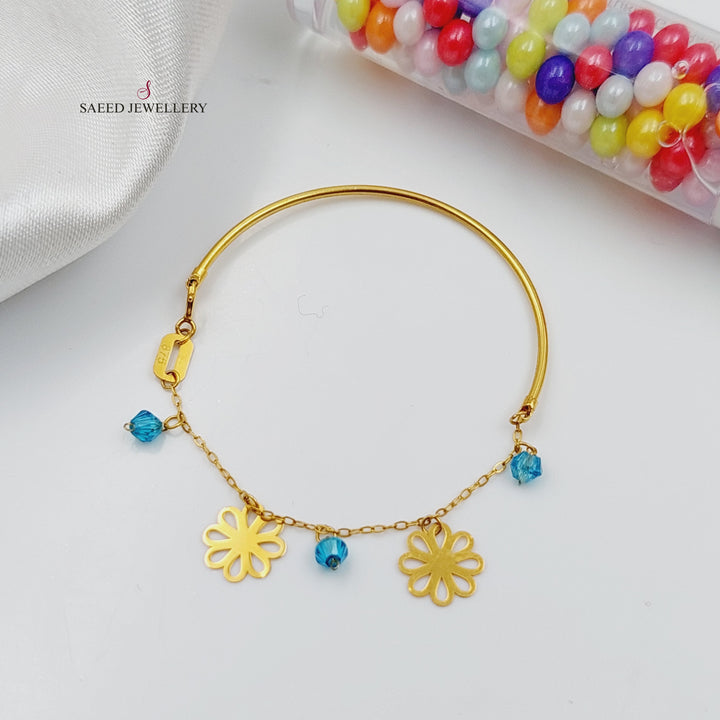 21K Gold Rose children's Bracelet by Saeed Jewelry - Image 3