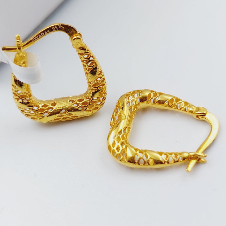 21K Gold Hoop Earrings by Saeed Jewelry - Image 3