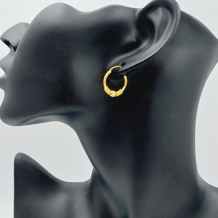 21K Gold Hoop Earrings by Saeed Jewelry - Image 3