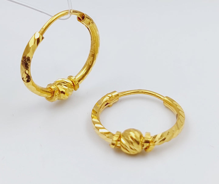 21K Gold Hoop Earrings by Saeed Jewelry - Image 2