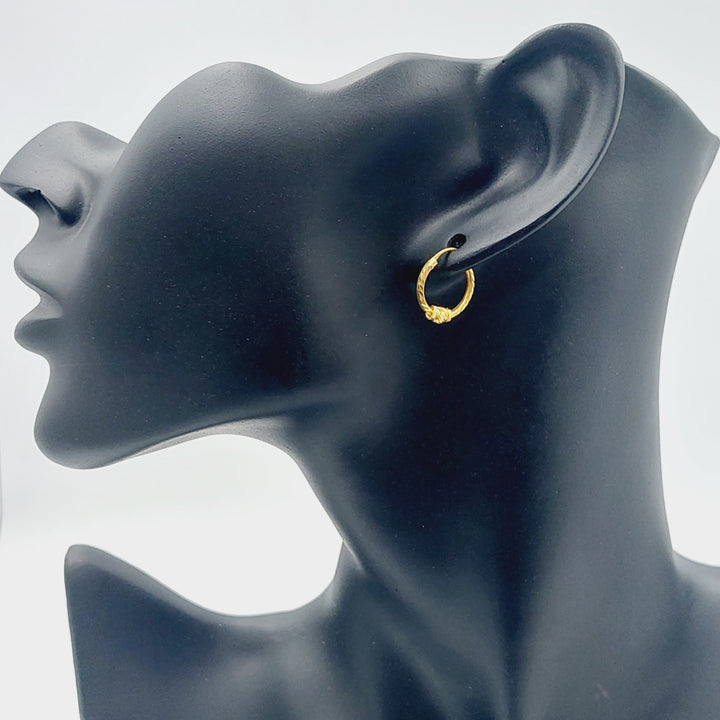 21K Gold Hoop Earrings by Saeed Jewelry - Image 3