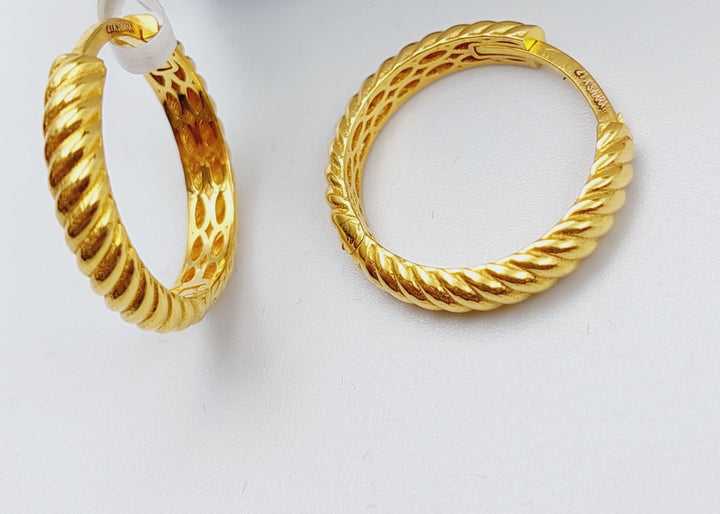 21K Gold Hoop Earrings by Saeed Jewelry - Image 3