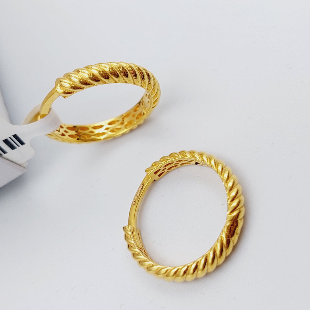 21K Gold Hoop Earrings by Saeed Jewelry - Image 3