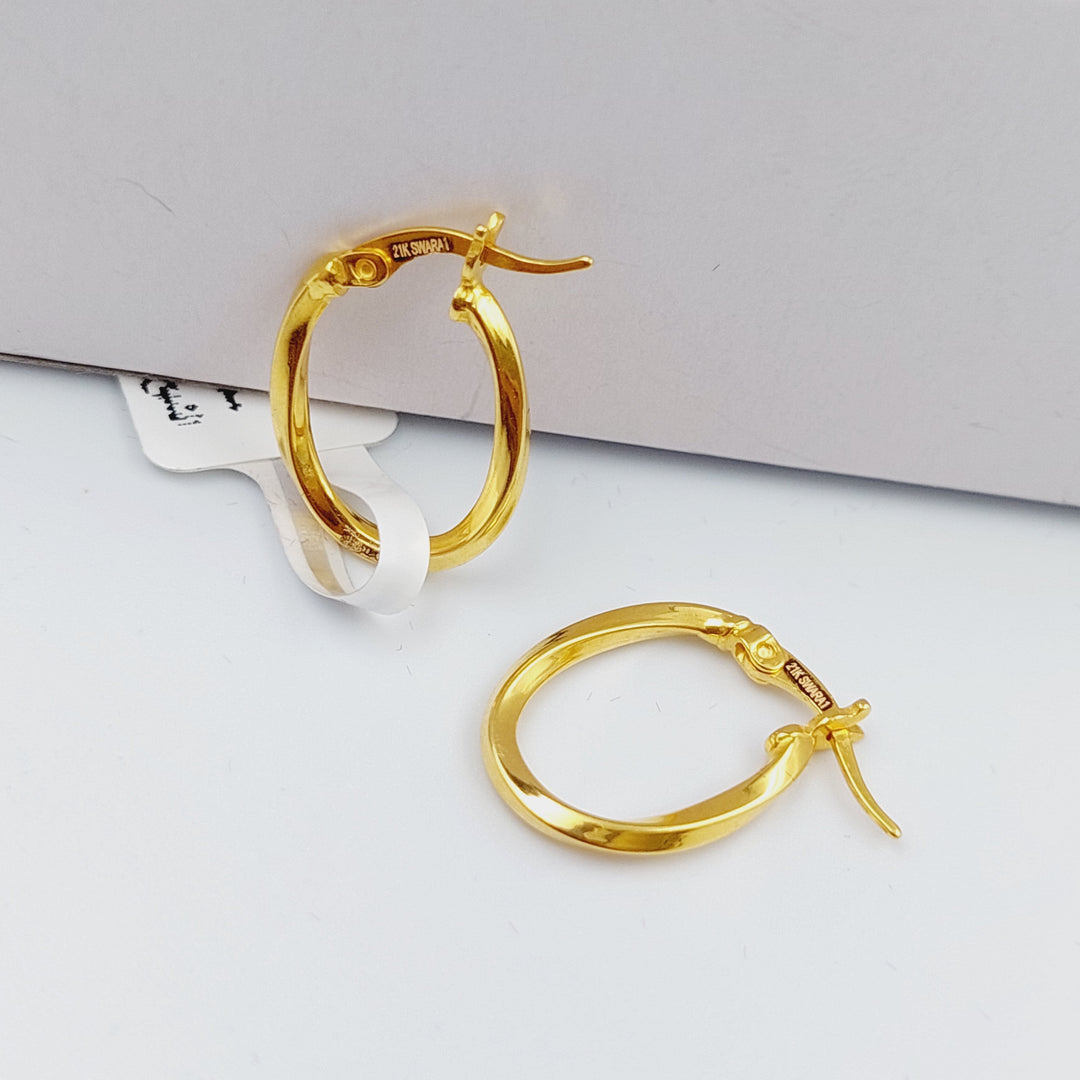 21K Gold Hoop Earrings by Saeed Jewelry - Image 3