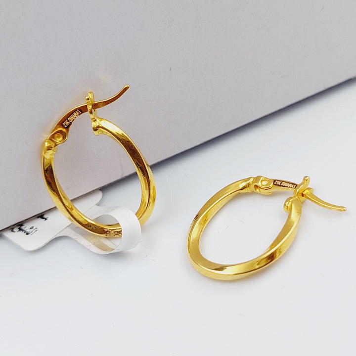 21K Gold Hoop Earrings by Saeed Jewelry - Image 1