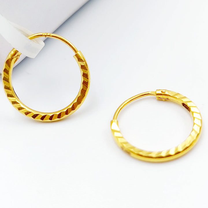 21K Gold Hoop Earrings by Saeed Jewelry - Image 2