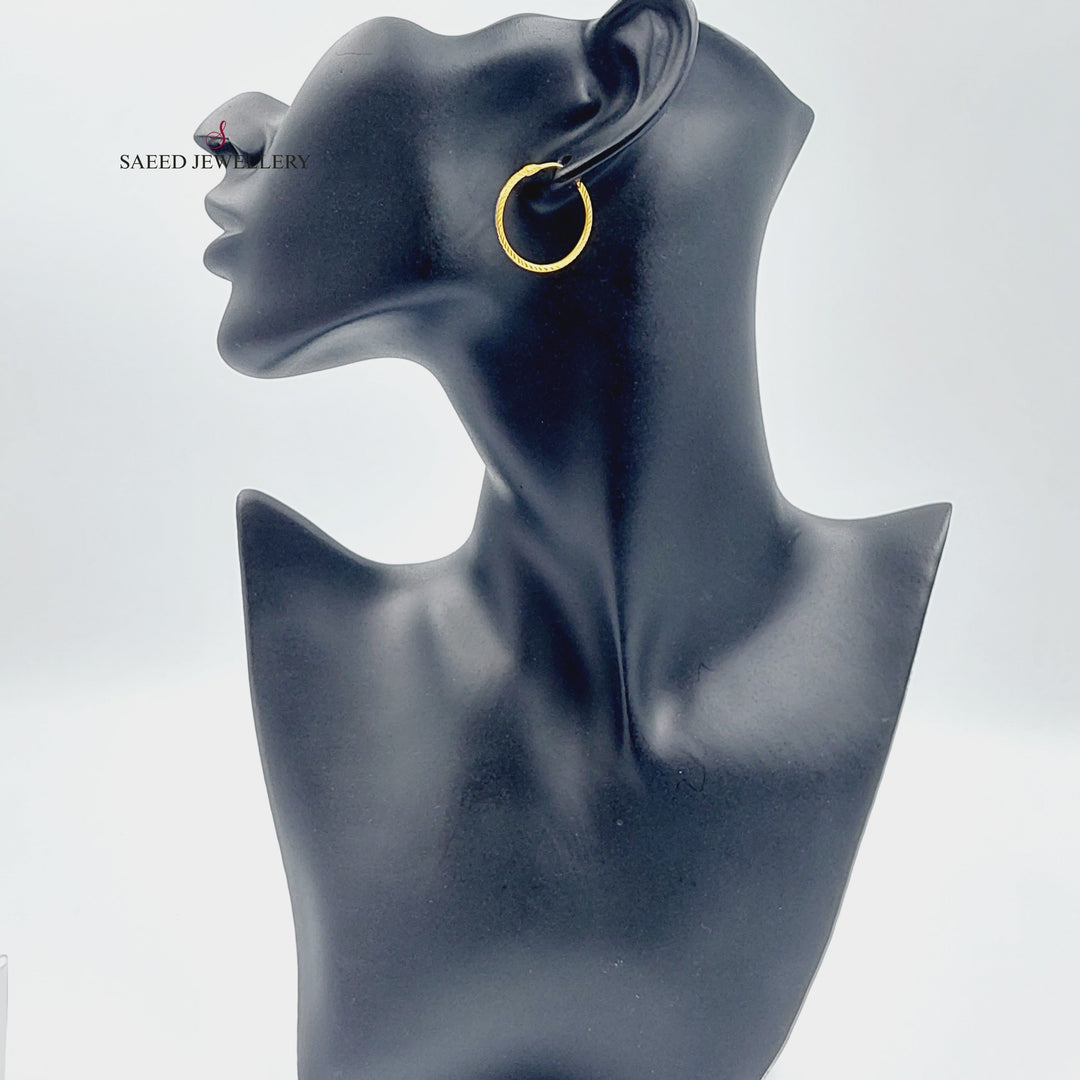 21K Gold Hoop Earrings by Saeed Jewelry - Image 4