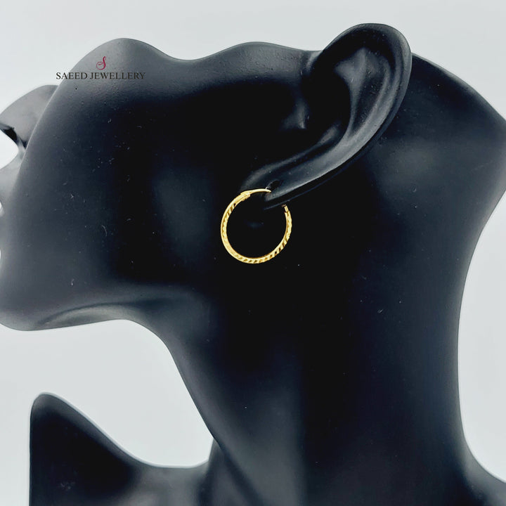 21K Gold Hoop Earrings by Saeed Jewelry - Image 2