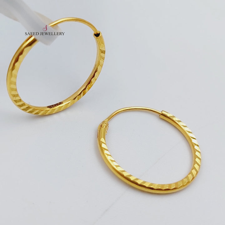 21K Gold Hoop Earrings by Saeed Jewelry - Image 5