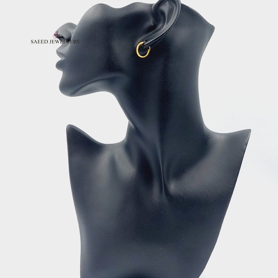 21K Gold Hoop Earrings by Saeed Jewelry - Image 4