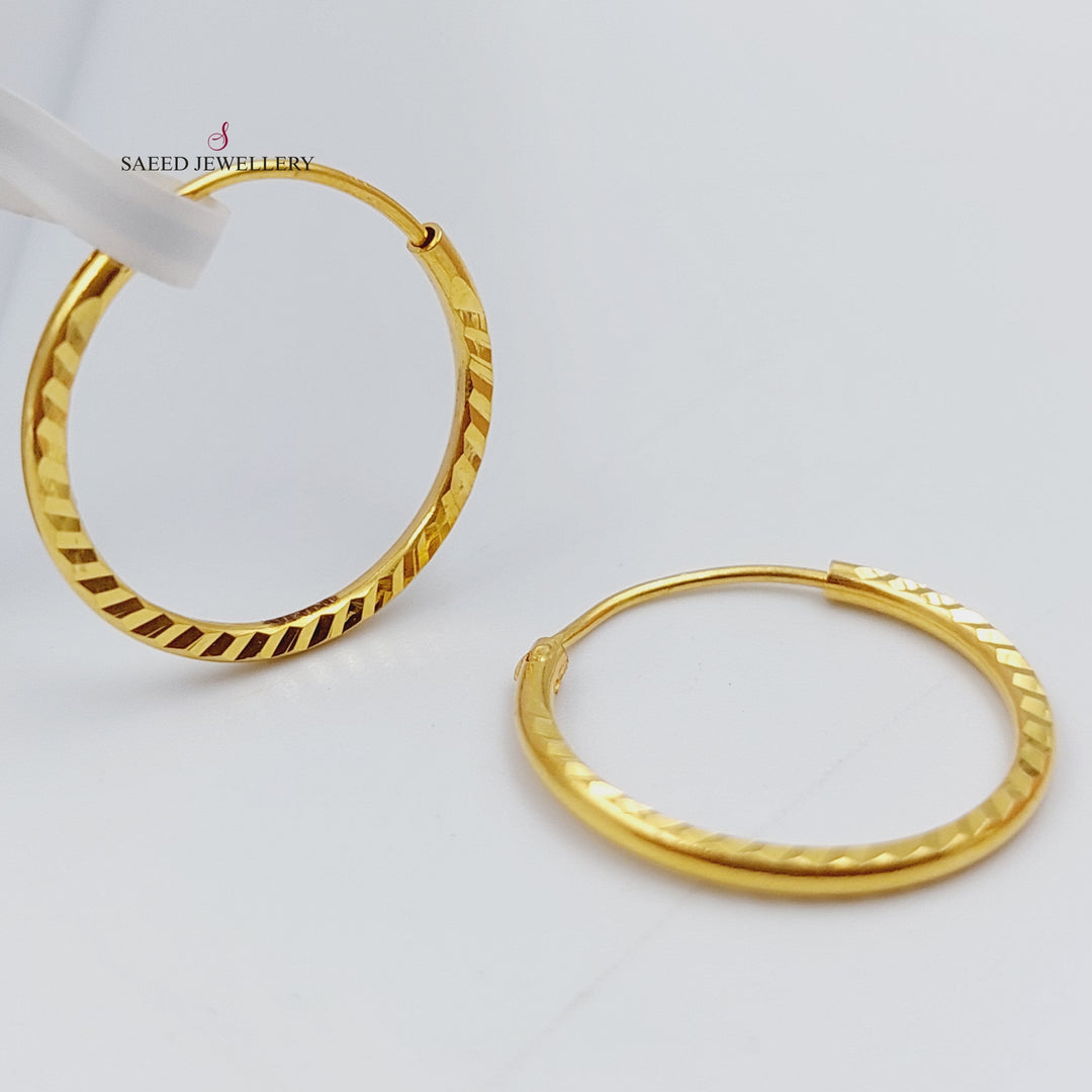 21K Gold Hoop Earrings by Saeed Jewelry - Image 1