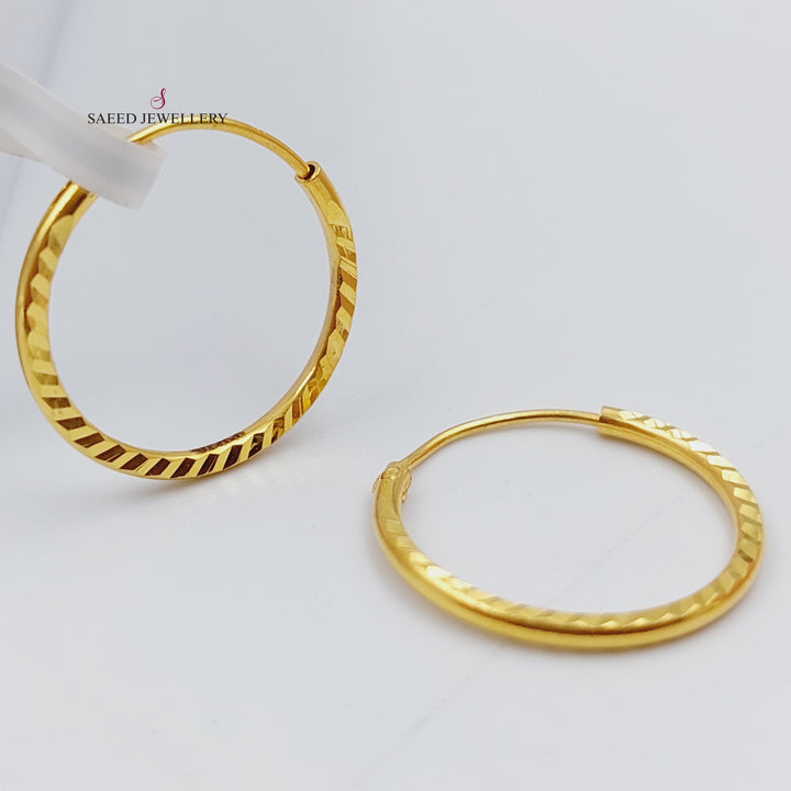 21K Gold Hoop Earrings by Saeed Jewelry - Image 1