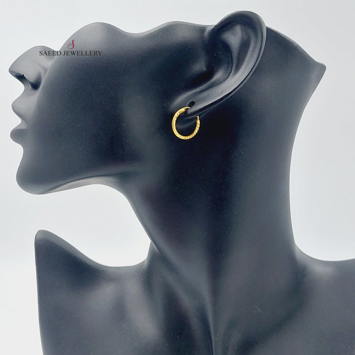 21K Gold Hoop Earrings by Saeed Jewelry - Image 2