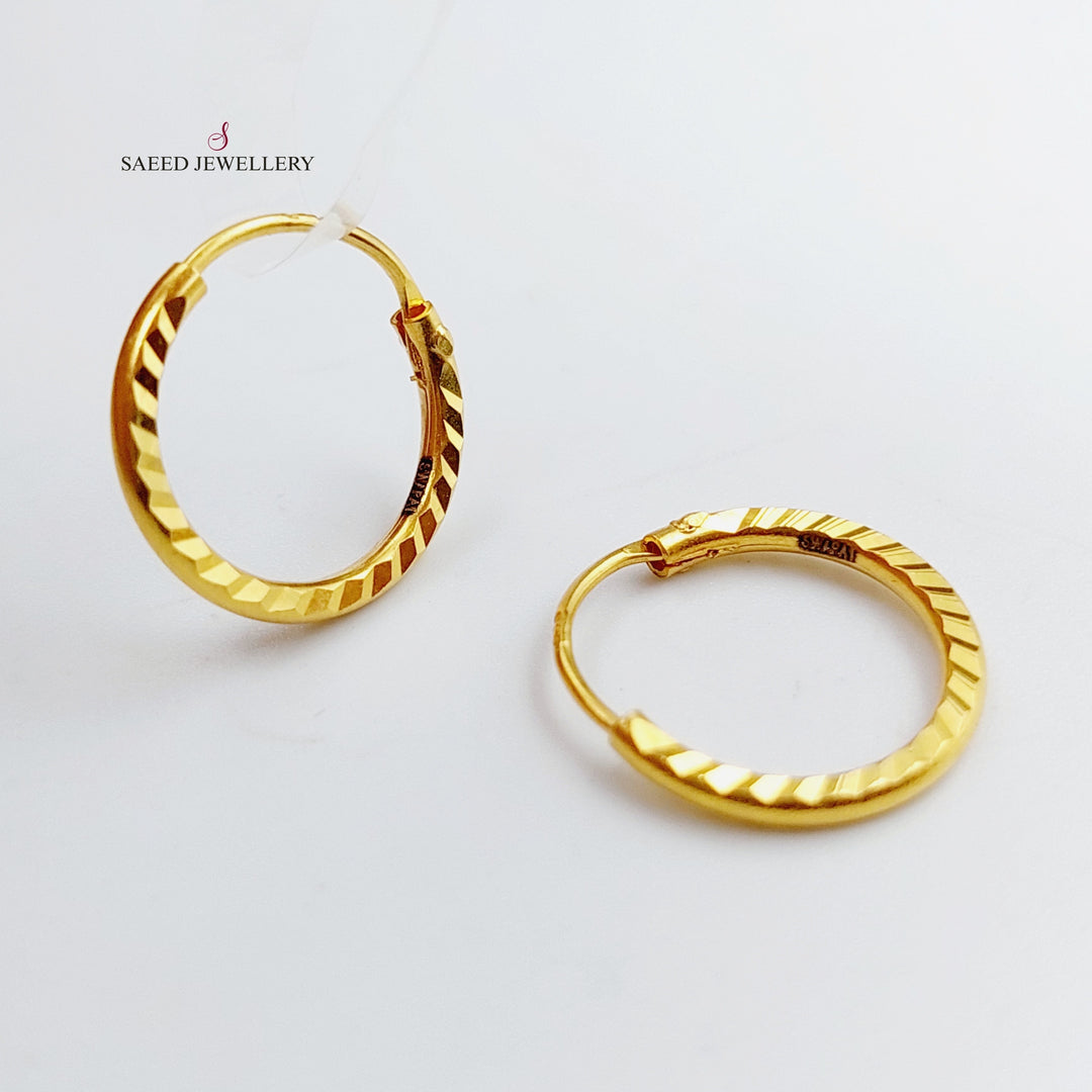 21K Gold Hoop Earrings by Saeed Jewelry - Image 3