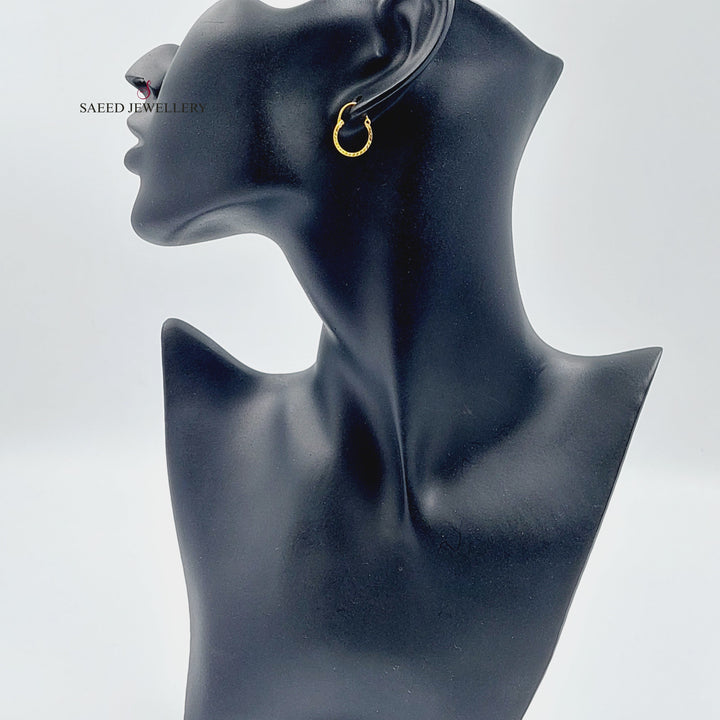 21K Gold Hoop Earrings by Saeed Jewelry - Image 5