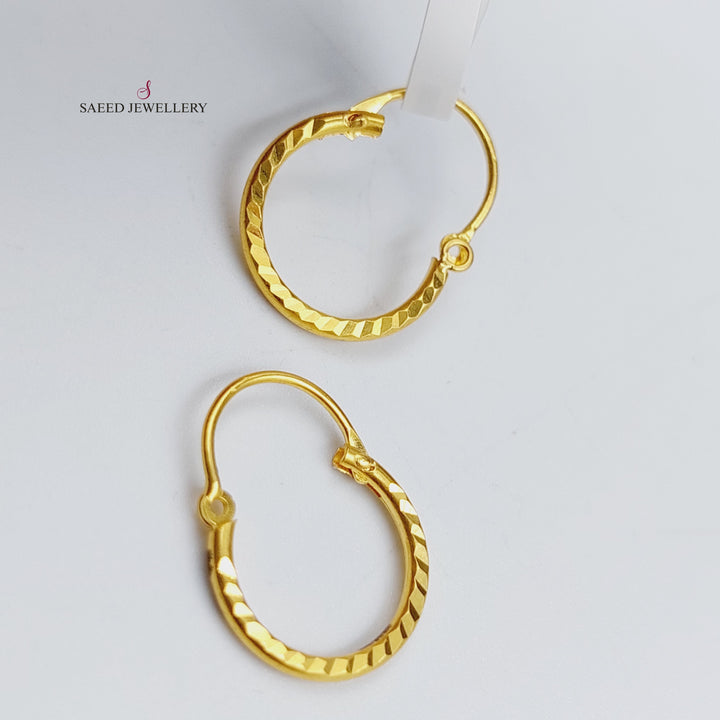 21K Gold Hoop Earrings by Saeed Jewelry - Image 1