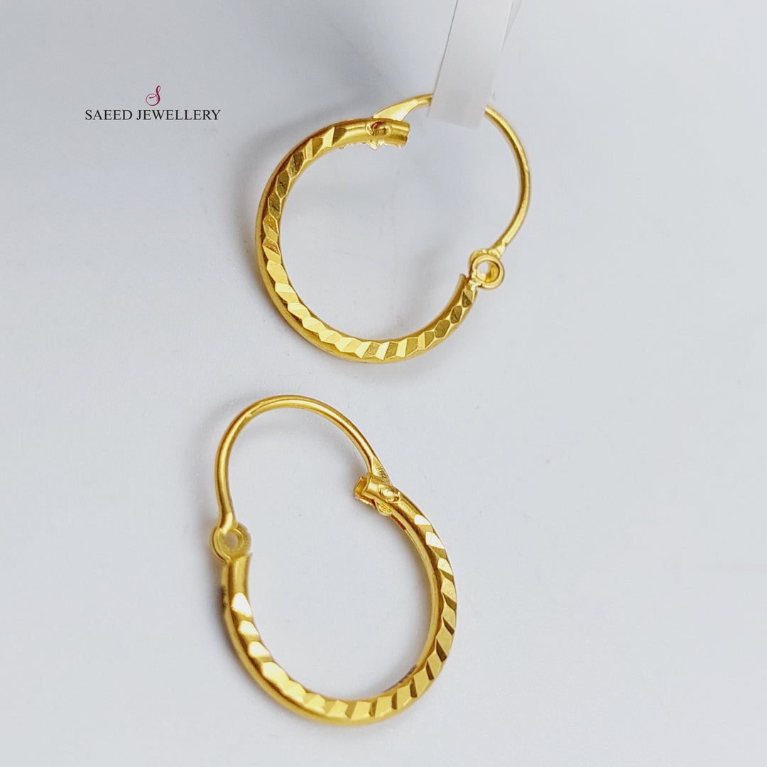 21K Gold Hoop Earrings by Saeed Jewelry - Image 3