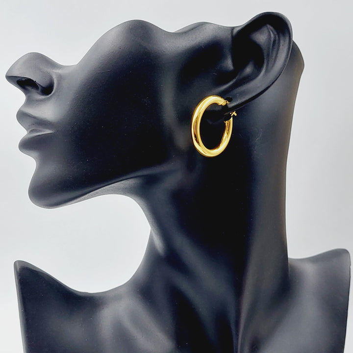 21K Gold Hoop Earrings by Saeed Jewelry - Image 3