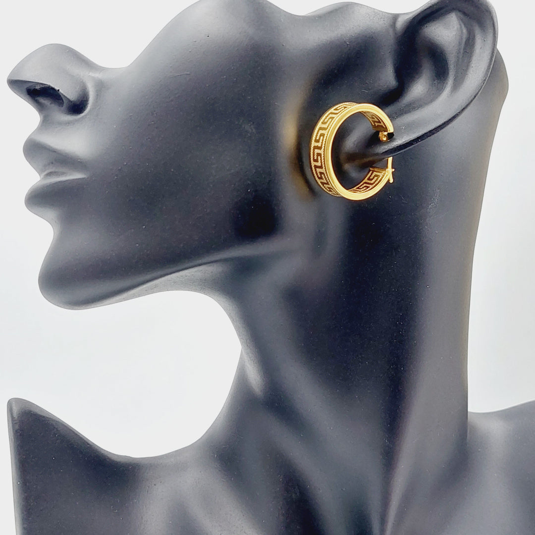 21K Gold Hoop Earrings by Saeed Jewelry - Image 3