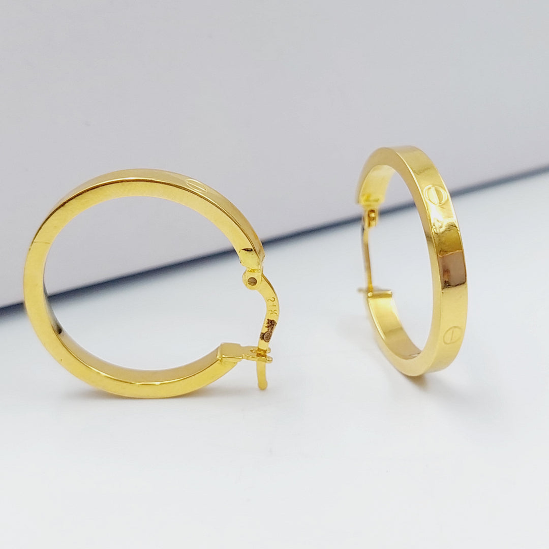 21K Gold Hoop Earrings by Saeed Jewelry - Image 3