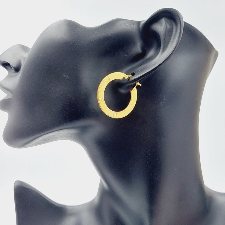 21K Gold Hoop Earrings by Saeed Jewelry - Image 3