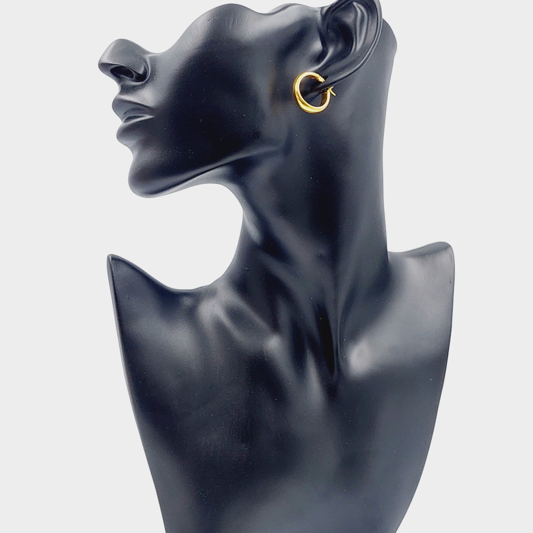 21K Gold Hoop Earrings by Saeed Jewelry - Image 3