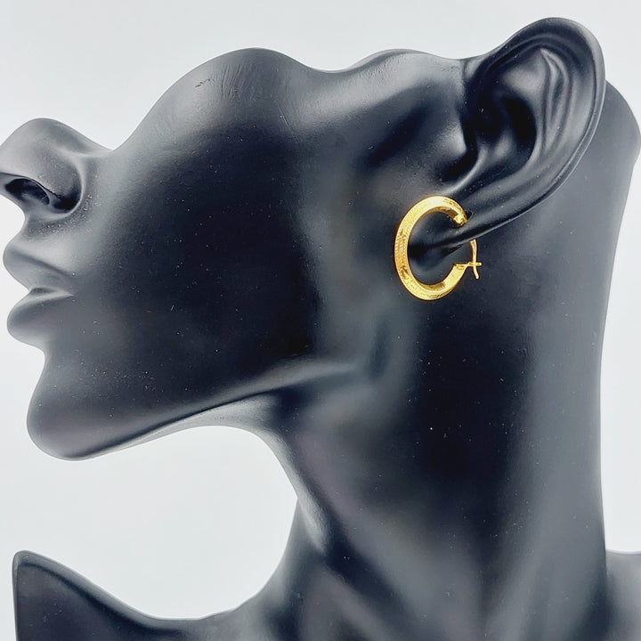 21K Gold Hoop Earrings by Saeed Jewelry - Image 3