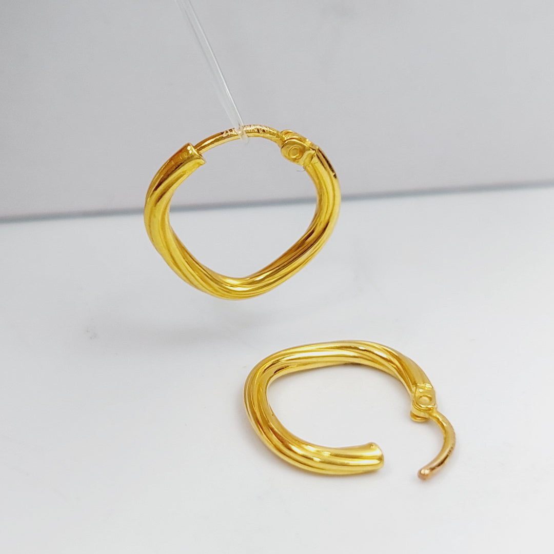 21K Gold Hoop Earrings by Saeed Jewelry - Image 3