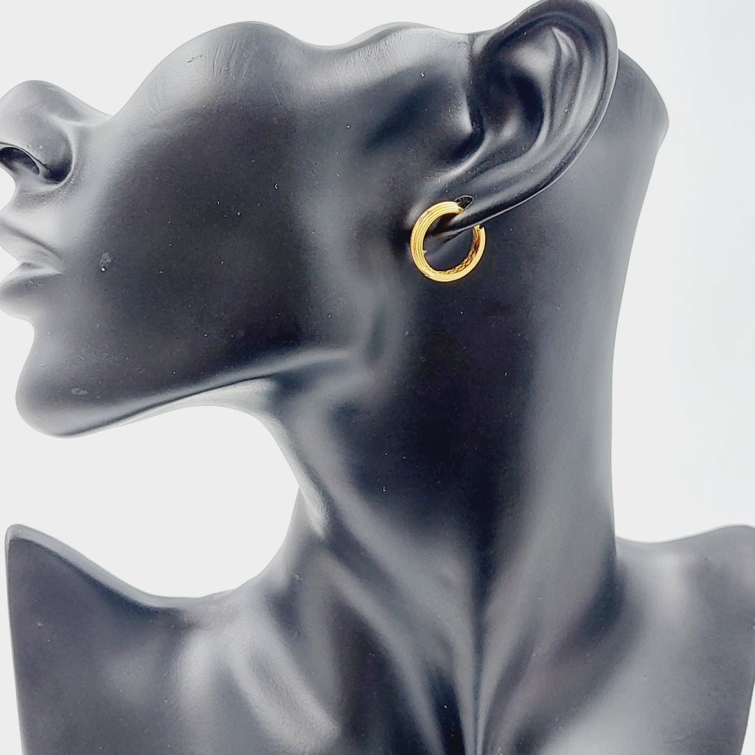 21K Gold Hoop Earrings by Saeed Jewelry - Image 2