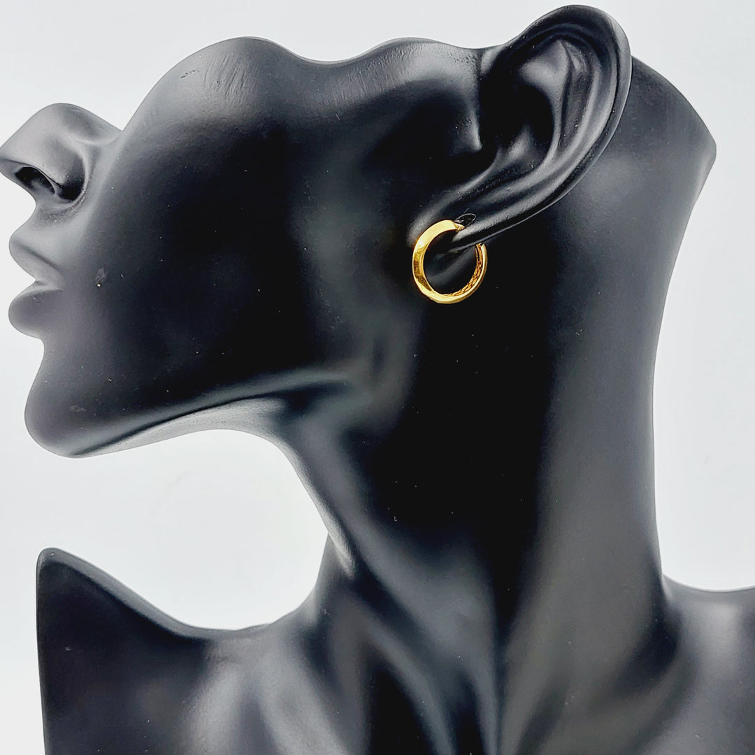 21K Gold Hoop Earrings by Saeed Jewelry - Image 2