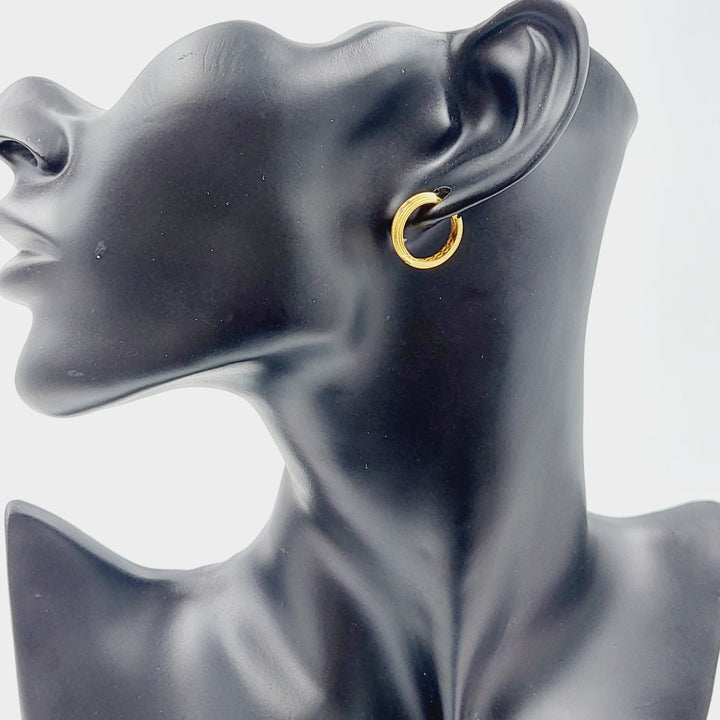 21K Gold Hoop Earrings by Saeed Jewelry - Image 3