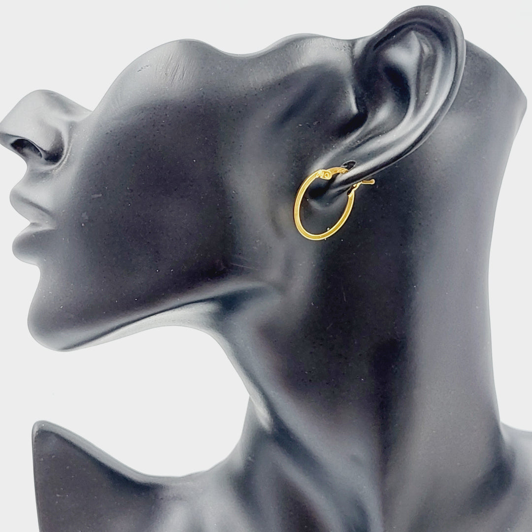 21K Gold Hoop Earrings by Saeed Jewelry - Image 3