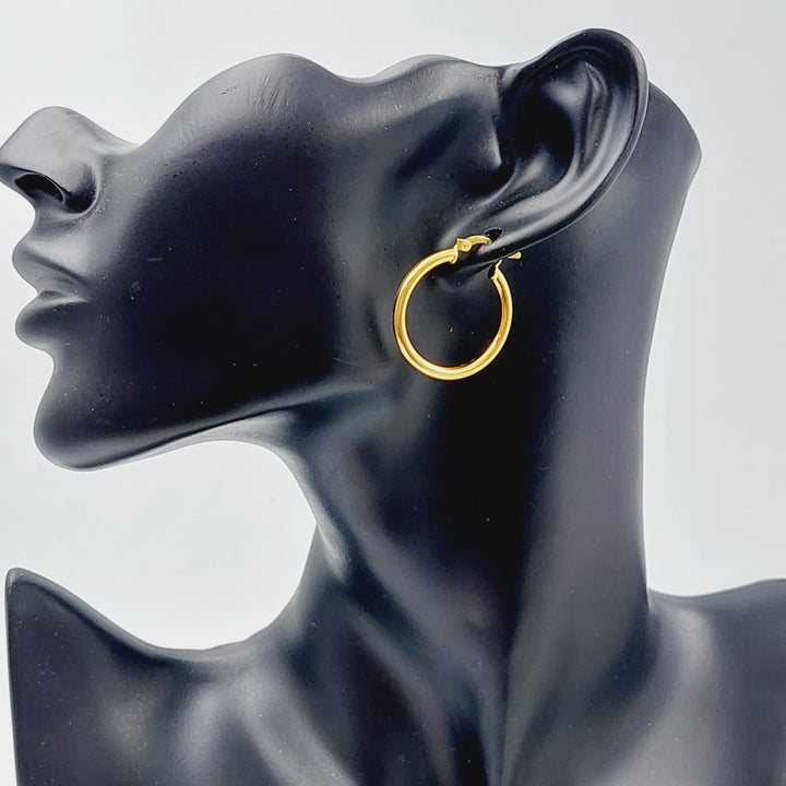 21K Gold Hoop Earrings by Saeed Jewelry - Image 2