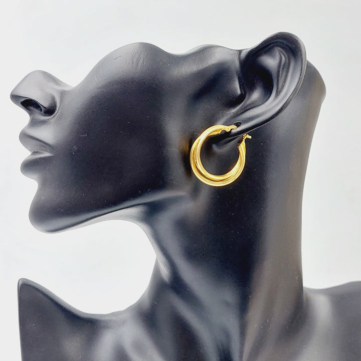 21K Gold Hoop Earrings by Saeed Jewelry - Image 2