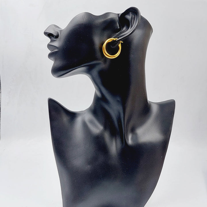 21K Gold Hoop Earrings by Saeed Jewelry - Image 3