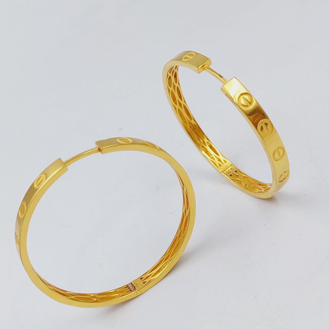 21K Gold Hoop Earrings by Saeed Jewelry - Image 4