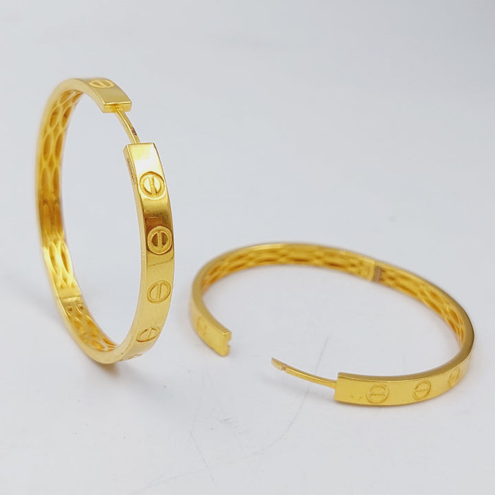 21K Gold Hoop Earrings by Saeed Jewelry - Image 1