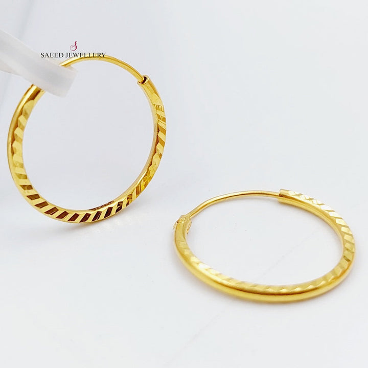 21K Gold Hoop Earrings by Saeed Jewelry - Image 1