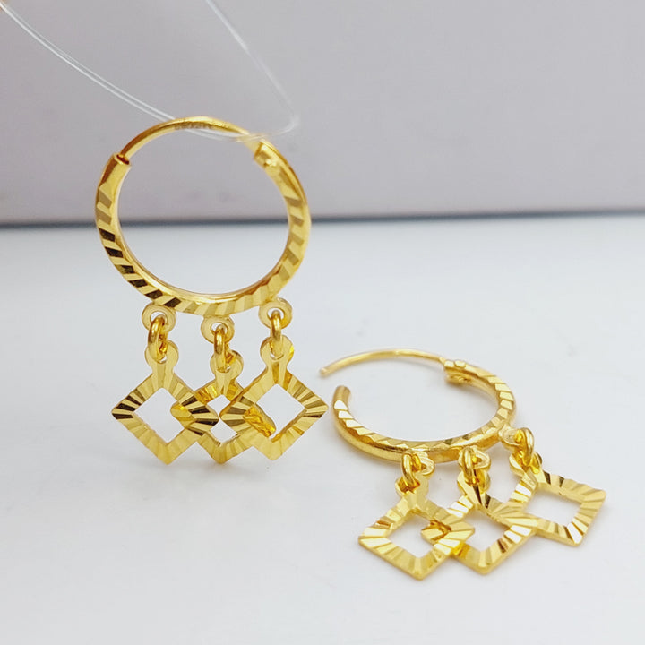 21K Gold Hoop Earrings by Saeed Jewelry - Image 4