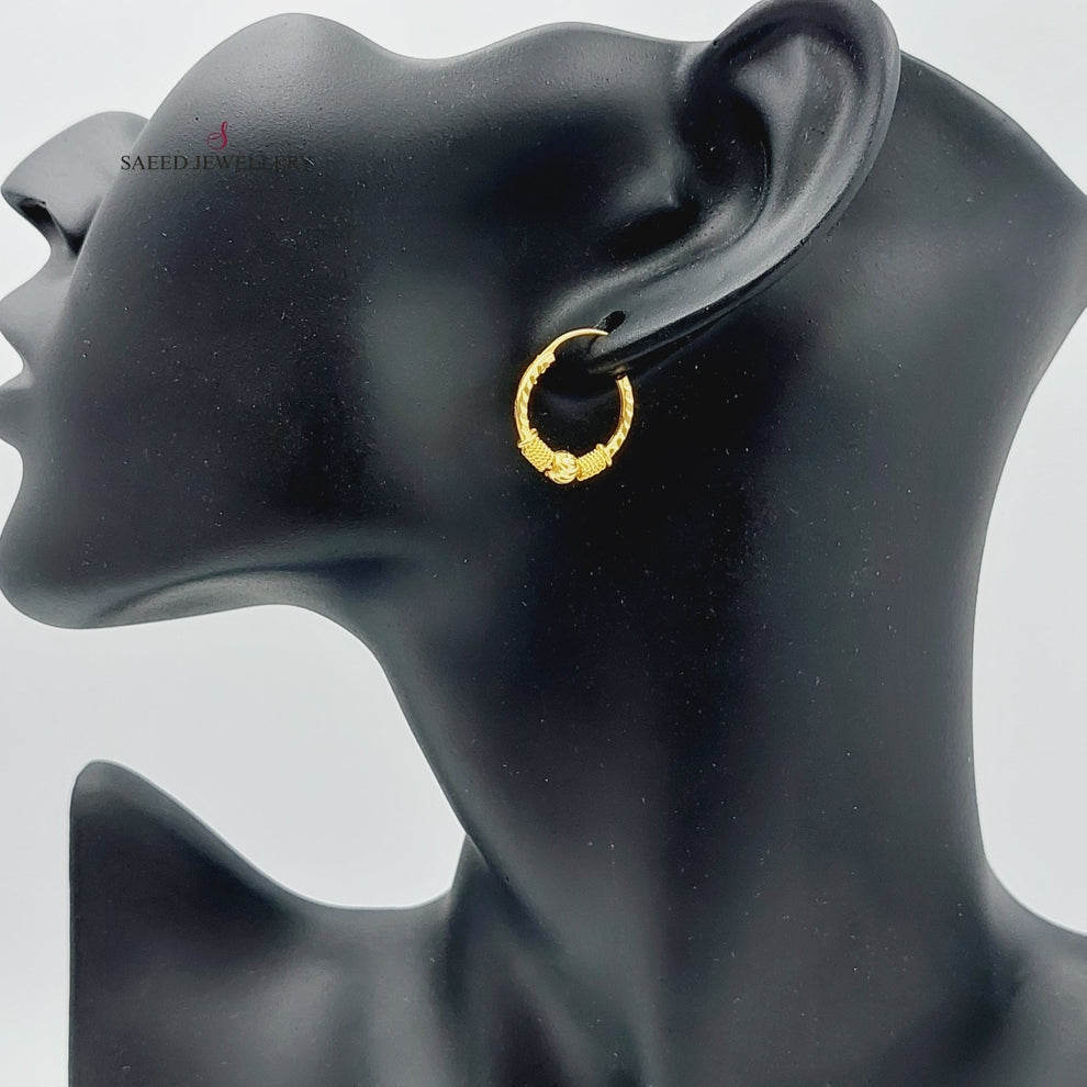 21K Gold Hoop Earrings by Saeed Jewelry - Image 2